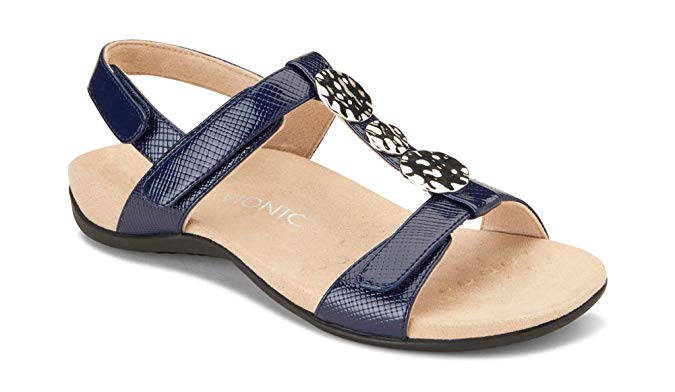 Vionic Women's Rest Farra Backstrap Sandal - Ladies Adjustable Sandals with Concealed Orthotic Support