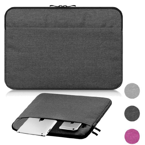 KTMORE 13-13.3 Inch Laptop Sleeve Case Cover for MacBook Air/ Retina Macbook Pro/ 12.9 Inch iPad Pro Ultrabook Netbook Tablet Bag Protective Carrying Case, Black