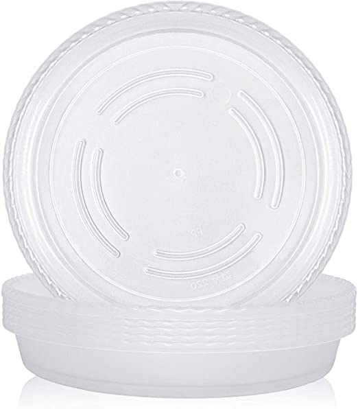 Idyllize 6 Pack of 10 inch Heavy Duty Plant Saucer, Durable Plastic Plant Trays for Indoors, Clear Plastic Flower Plant Pot Saucer, Super Thick Plastic (10")