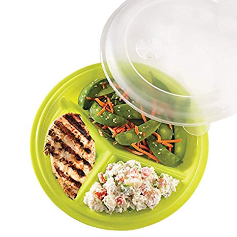 Portion Control Lunch Travel Plate Set of 3 (Assorted Colors)