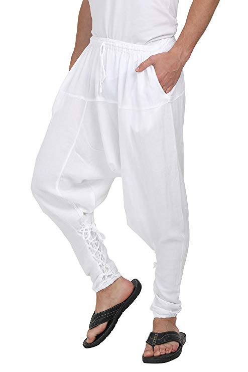 Mens Yoga Lightweight Cotton Dance Handmade Harem Pants - Samurai Style