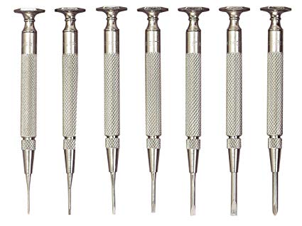 Starrett S555Z-7 Jeweler's Screwdriver Set with Case, 7-Piece