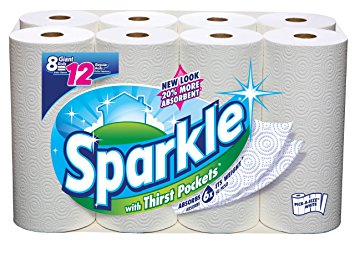 Sparkle Paper Towels, 8 Giant Rolls, Pick-A-Size, White