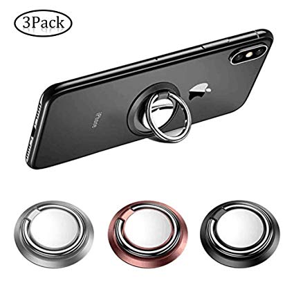 aovowog 3PCS Phone Ring Holder, Practical Ring Stand Holder: 360 Degrees Rotating Metal Stand Ring for Mobile Phone Case for iPhones,Samsung, HUAWEI, LG, Sony, Nexus,Tablets and iPads