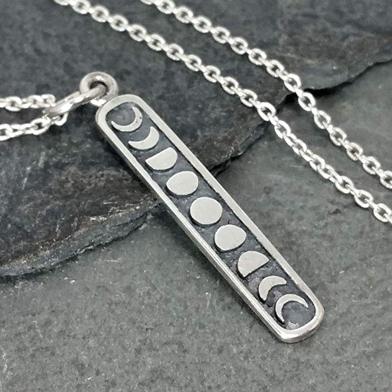 Moon Phase Necklace - 925 Sterling Silver