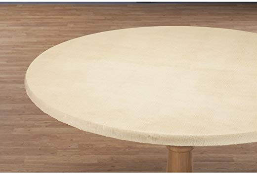 Miles Kimball Illusion Weave Vinyl Elasticized Table Cover by HSK 40" - 44" Dia. Round