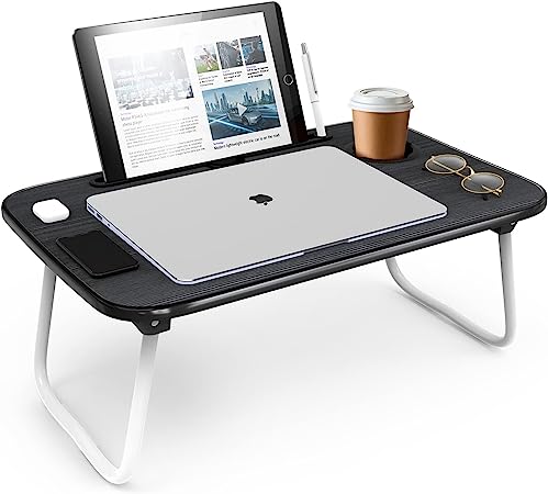 Laptop Bed Tray Table, Laptop Stand, Portable Lap Desks with Foldable Legs, Reading Desk for Sofa Couch Floor - Medium