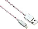 UberPower by NRGized Lightning to USB Cable Apple MFi Certified 3ft  09m with Metal Connector Head and Braided Cable for iPhone 6 6Plus 5s 5c 5 iPad Air Air mini iPad and iPod WhiteRed