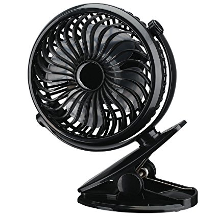 Homasy Battery Operated Clip on Fan, Mini Desk Fan Portable Fan for Baby Stroller Table Home Office