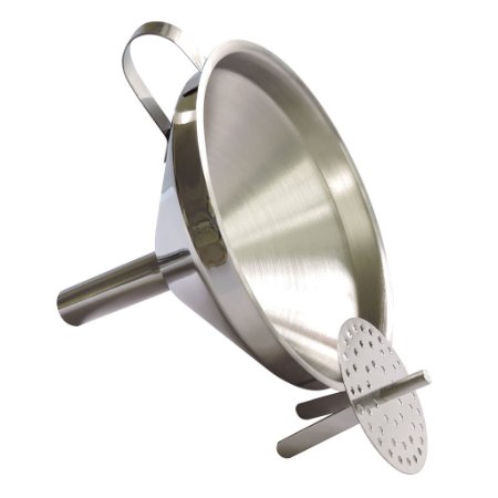 LESCA TEK Stainless Steel Funnel with Removable Strainer 5-inch