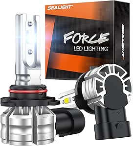 SEALIGHT 9006/HB4 LED Fog Light Bulbs or DRL,Hollow Heat-Disspation Base,10000LM 6500K Cool White HB4 Fog Lights,3 Mins Plug & Play, Pack of 2