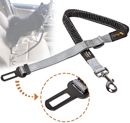 happypet Dog Seat Belts Adjustable for Cars of Medium Large Dogs Durable Nylon Pet Seat Belt for Dog Harness with Dual Safe Bolt Hook and Elastic Dog Safety Belt for Car
