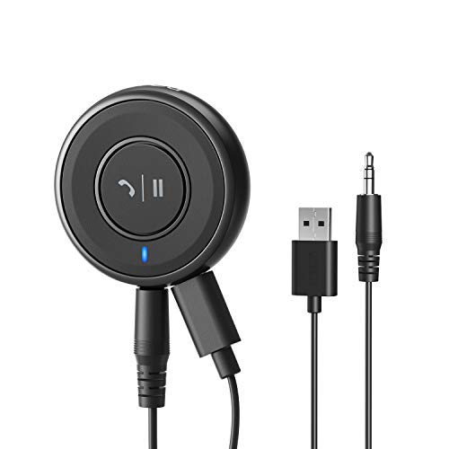 [Upgraded] Roav Bluetooth Receiver, by Anker, with Bluetooth 4.1, CSR Bluetooth Chip, Noise-Cancellation, Integrated Mic for Hands-Free Calling, AUX-Out, and a USB Charging Port, Powers On with Engine