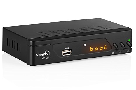 ViewTV AT-164 ATSC Digital TV Converter Box and HDMI Cable w/ Recording PVR Function / HDMI Out / Coaxial Out / Composite Out / USB Input (New Model)
