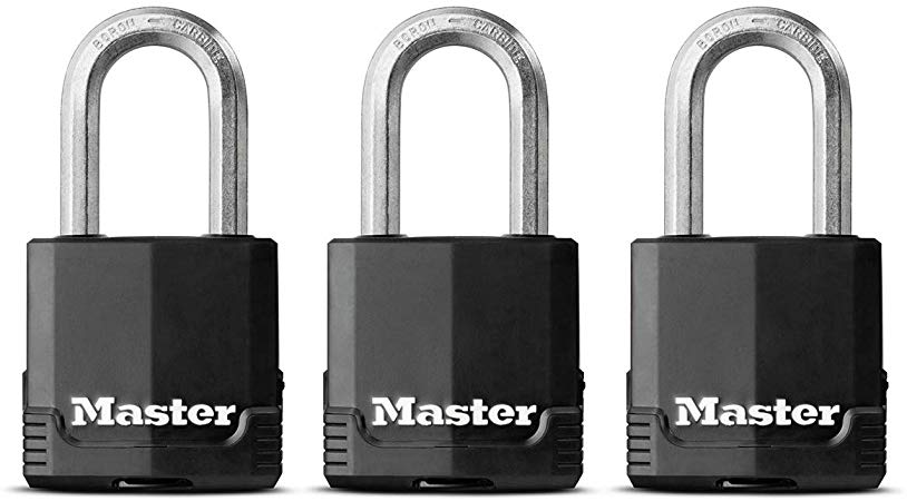 Master Lock Padlock, Excell Laminated Steel Padlock, High Security Lock, Keyed Lock, Best Used for Storage Units, Sheds, Garages, Fences and More