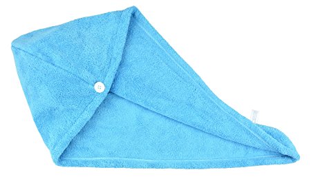 HOPESHINE Hair Towel Twist Ultra Absorbent Head Towel Hair Turban Wrap Shower Cap for Women (Blue)