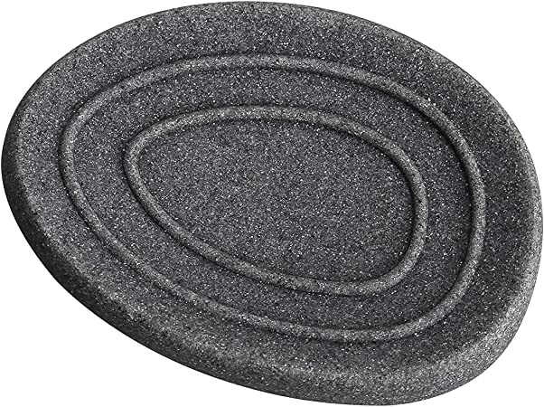 Topsky Soap Dish, Soap Saver, Easy Cleaning, Dry, Stop Mushy Soap-Resin (Gravel Effect- Grey)