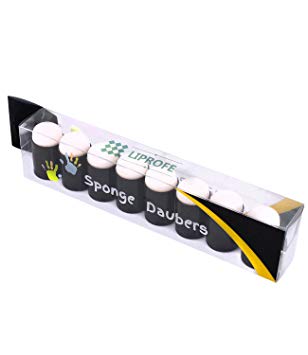 LIPROFE Finger Sponge Dauber with Storage Case for Painting Ink Crafts Chalk Card Making 8pcs