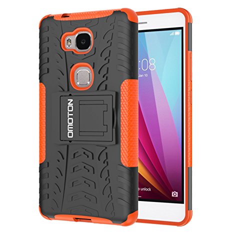 OMOTON Huawei Honor 5X Case - Dual-Layer [Soft TPU Interior] [Durable PC Exterior] High Impact Resistant Case For Huawei Honor 5X, Orange