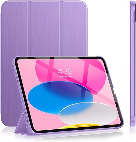 Soke Case for iPad 10th Generation(10.9-inch,2022) - [Smart Cover Auto Wake/Sleep   Slim Trifold Stand], Premium Protective Hard PC Back Cover for New Apple iPad 10.9 Inch - Lilac