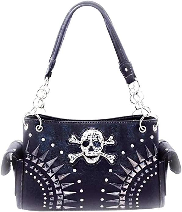 Spike Studded Skull Concealed Carry Purse Western Handbag