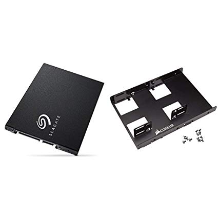 Seagate 500GB BarraCuda SSD SATA III 6Gb/s Internal SSD Drive with Corsair Dual SSD Mounting Bracket 3.5" CSSD-BRKT2