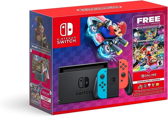 Nintendo Switch™ Mario Kart™ 8 Deluxe Bundle (Full Game Download   3 Mo. Nintendo Switch Online Membership Included)