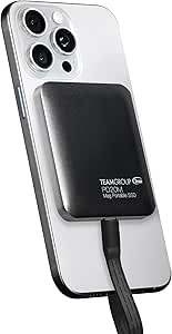 TEAMGROUP PD20M 2TB Mag Portable External Solid State Drive SSD Read up to 2000MB/s USB 3.2 Gen 2x2 Type-C Compatible with iPhone 15/15 Plus/15 Pro/15 Pro Max TPSEG2002T0C108