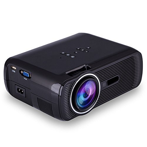 Deeplee Portable Multimedia 1000 Lumens Mini LED Projector with VGA USB SD AV HDMI for Home Cinema Theater Video Games Movie Night