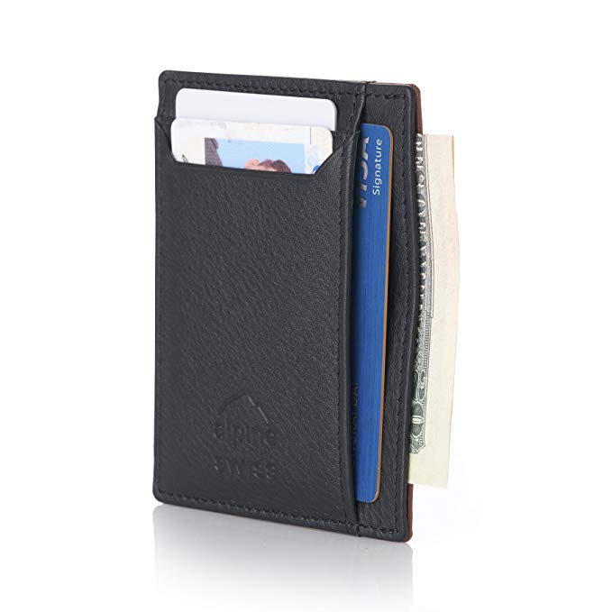 Alpine Swiss RFID Mens Thin Minimalist ID Card Case Slim Front Pocket Wallets 5 Top Variations