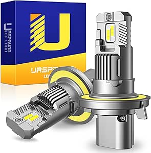 Ursprung H13/9008 Bulb, 26000LM 700% Ultra Brightness, Plug-N-Play Direct Installation 1:1 Size, 6000K White Fog Light Bulbs, Cooling Fan Pack of 2