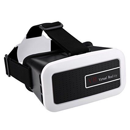 Teswell 3D VR Glasses Virtual Reality Headset with Adjustable Lens and Strap for iPhone Samsung LG Nexus Sony HTC One Plus and other 4 to 6 inch Smartphones