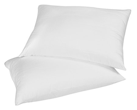 Premium 100% White Goose Down Pillow. Queen Size [Soft] (Set of 2)