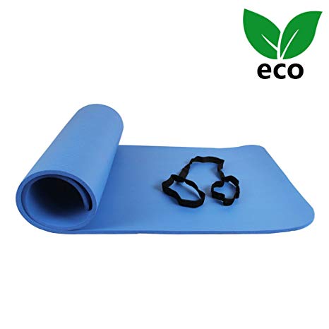 ATIVAFIT Yoga Exercise Floor Mat Large Padded Extra Thick 12mm Non-Slip Pilates Workout Exercise Mat With Carry Straps