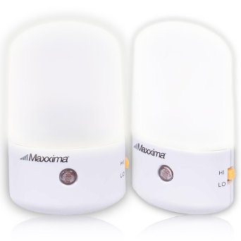 Maxxima LED Night Light With White Lens HiLo Switch Dawn to Dusk Sensor Pack Of 2