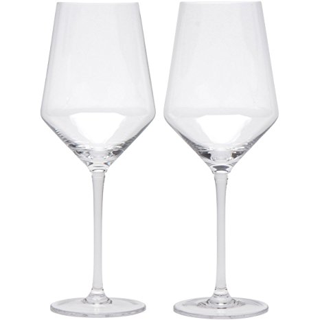 Best White Wine Glass Pair by Bella Vino - Beautifully Designed Short Stem Wine Glasses - Made from 100% Lead Free Premium Crystal Glass - Perfect for any White Wines - Port Chardonnay Pinot Grigio