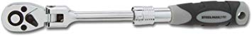 Steelman Pro 96754 Chrome 1/4" Drive 1/4-Inch 72-Tooth Extendable Flex-Head Ratchet (6.75-8.75-Inch Length)