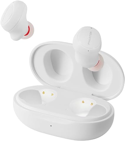 Phiaton Bonobuds Plus Digital Hybrid Active Noise Cancelling True Wireless Earbuds with Qualcomm Snapdragon Sound (Floral White)