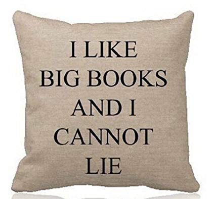 Cotton Linen Square Decorative Throw Pillow Case Cushion Cover I Like Big Books and I Cannot Lie(background Pattern) 18 "X18 "
