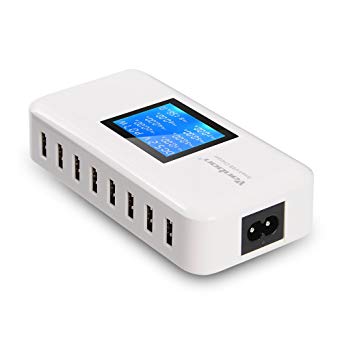 Vanbon 60W 8-Port USB Wall Charger, Multi Port USB Charger Charging Station W/LCD Compatible with Smart Phone, Tablet and Multiple Devices