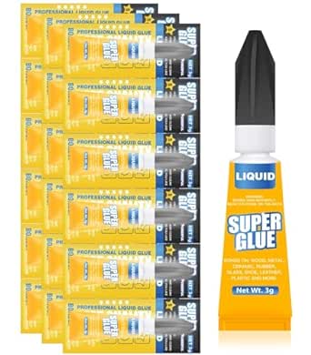 Super Glue Quick Set, 18-Pack of 3g Single-Use Tubes, Multi-Surface Adhesive for Plastics, Metal, Leather, Ceramics & More, Ultra Strong & Fast-Drying