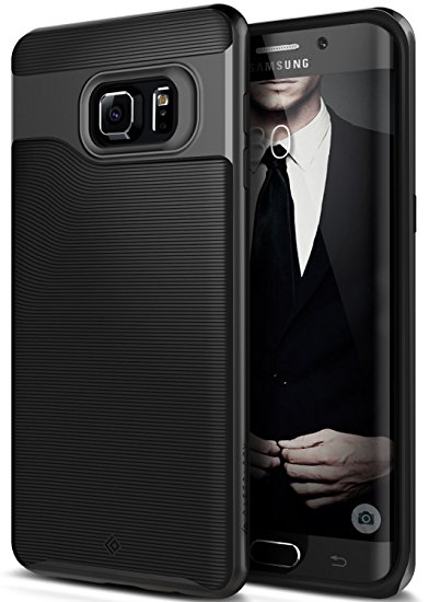 Caseology Wavelength Series Galaxy S6 Edge Plus Cover Case with Pattern Slim Protective for Samsung Galaxy S6 Edge Plus (2015) - Black