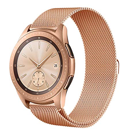 Aimtel Compatible Samsung Galaxy Watch (42mm) Bands,20mm Milanese Strap Replacement Band Compatible Samsung Galaxy Watch SM-R810/SM-R815 /Gear Sport/Suunto 3 Fitness Smart Watch-Rose Gold