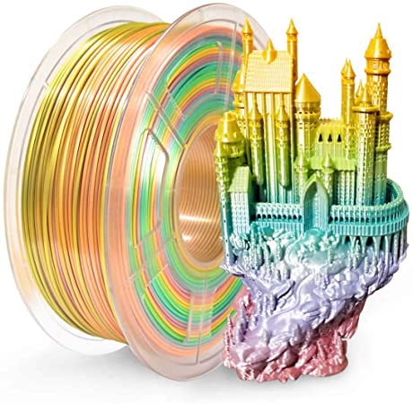 SUNLU Silk Rainbow PLA Filament 1.75mm, 3D Printer Filament Multicolor 1KG/2.2LB Gradually Color, Rainbow Silk