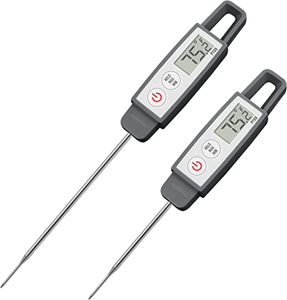 Lavatools PT09 Dual Pack 4.5" and 3" Commercial Grade Digital Instant Read Meat Thermometer for Kitchen, Food Cooking, Grill, BBQ, Smoker, Candy, Home Brewing, and Oil Deep Frying