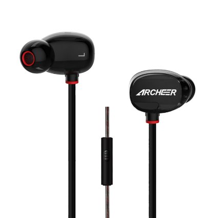 Headphones, Archeer AH15 In Ear Headphones Corded Headset Earphones with In-line MIC and Remote, Noise Cancelling Heavy Bass
