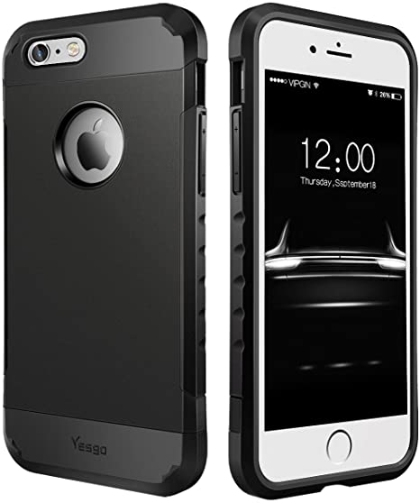 Yesgo Compatible for iPhone 6s Case Anti-Scratch Shockproof Protective Case (K16-Black-02)