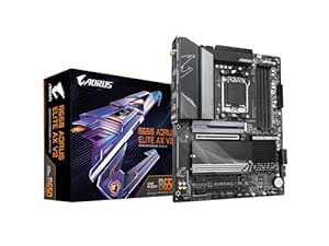 GIGABYTE B650 AORUS Elite AX V2 (AM5/ LGA 1718/ AMD/ B650/ ATX/ 5-Year Warranty/ DDR5/ Triple M.2/ PCIe 5.0/ USB 3.2 Gen2X2 Type-C/WiFi 6E/ 2.5GbE LAN/Q-Flash Plus/EZ-Latch/Motherboard)