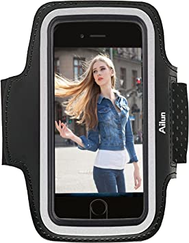 Ailun Phone Armband Compatible iPhone 8 7 Sport Anti slip,Slim Lightweight,Dual Arm-Size Slots,Sweat&Scratch Resistant Key Pocket,with Touch ID Headphone Port[Black]