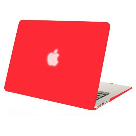 Mosiso MacBook Air 13 Case, Soft-Touch Plastic See Through Hard Shell Snap On Case Cover for MacBook Air 13.3" (A1466 & A1369), Red